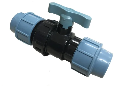 63 mm poly ball valve with blue handle